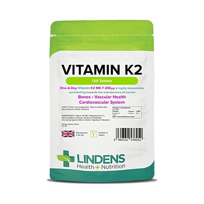 LINDENS Health + Nutrition Vitamín K2 200 µg, 120 tabliet