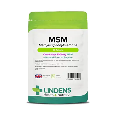 LINDENS Health + Nutrition MSM (methylsulfonylmetan) 1000 mg, 90 tablet
