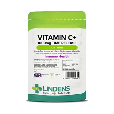 LINDENS Health + Nutrition Vitamín C+ 1000 mg, 120 tabliet