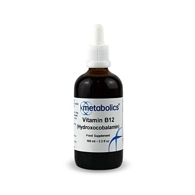 Metabolics Tekutý vitamín B12 (Hydroxocobalamin), vegan kapky 100 ml