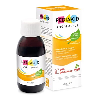 Pediakid Chuť do jedla – prírodný sirup pre deti (malinová príchuť), 125 ml
