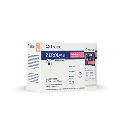 Trace Minerals ZeroLyte – Elektrolyty na báze sodíka (Slaná bobulová limonáda), 30 sáčků