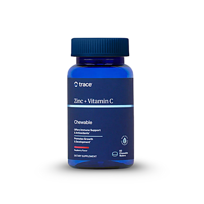 Trace Minerals Zinok + Vitamín C, 60 žuvacích tabliet