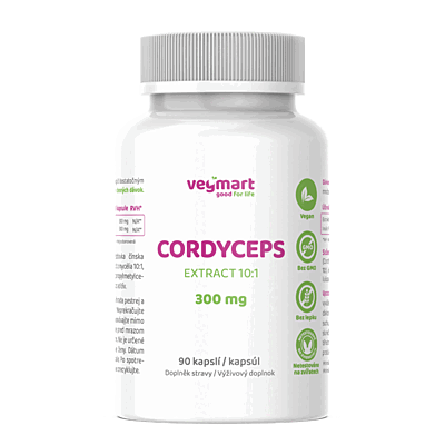 Vegmart Cordyceps 300 mg, 90 kapslí